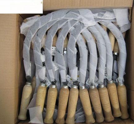 45 cm Μη επικαλυμμένο σίδερο δρεπάνι για κήπο Γεωργία Συγκομιδή ξύλινο χερούλι