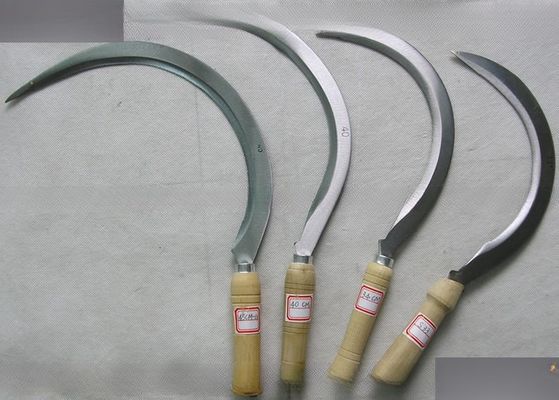 45 cm Μη επικαλυμμένο σίδερο δρεπάνι για κήπο Γεωργία Συγκομιδή ξύλινο χερούλι