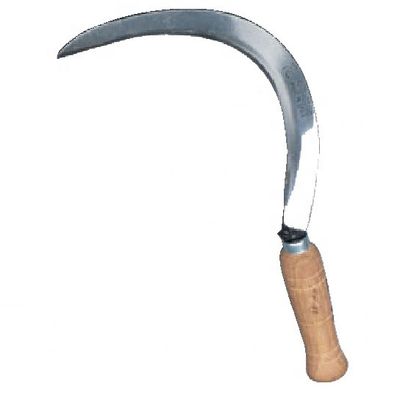 45 cm Μη επικαλυμμένο σίδερο δρεπάνι για κήπο Γεωργία Συγκομιδή ξύλινο χερούλι